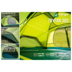 Vango Tryfan 300 - 3-Personen Zelt -Outdoor Produkt Geschäft vango tryfan 300 3 personen zelt detail 3