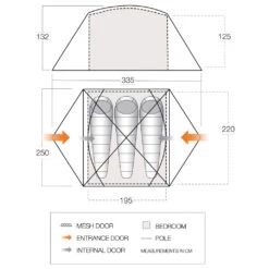 Vango Tryfan 300 - 3-Personen Zelt -Outdoor Produkt Geschäft vango tryfan 300 3 personen zelt detail 7